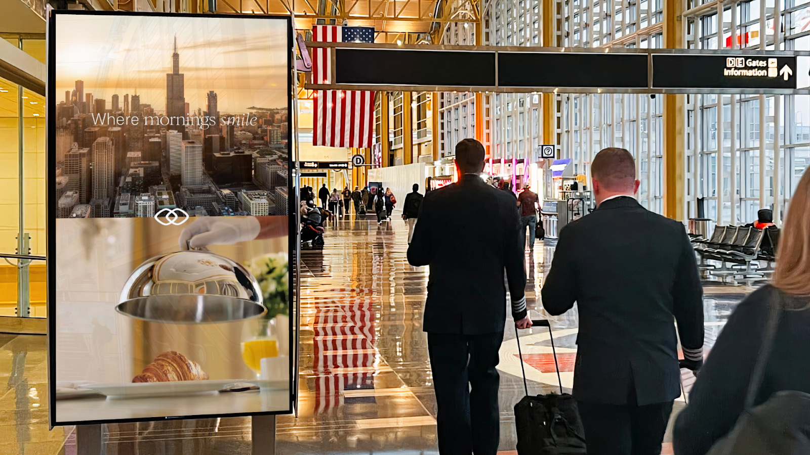 Mock-up of Sofitel DOOH campaign in an airport 