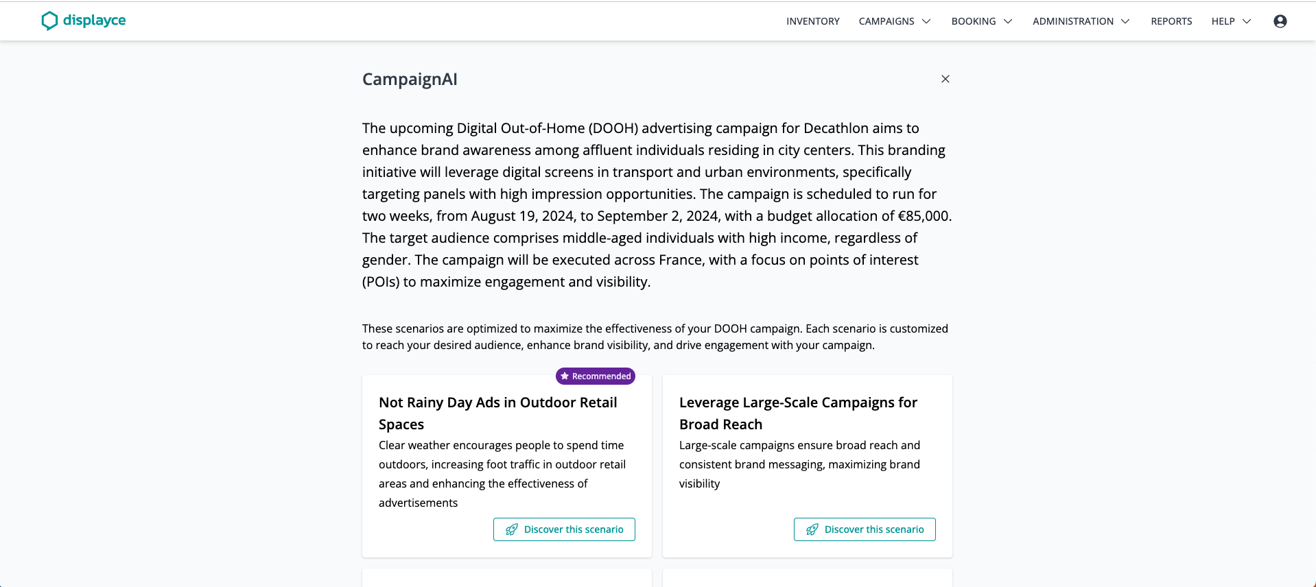 Launch of campaignAI a generative AI tool for DOOH strategy 